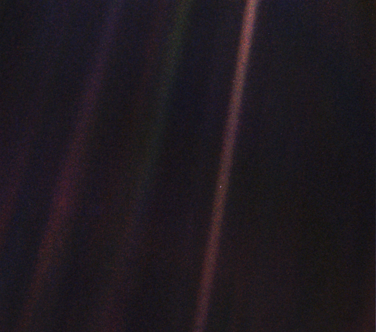 "Pale Blue Dot" Voyager 1 photo of earth (NASA/JPL-Caltech)